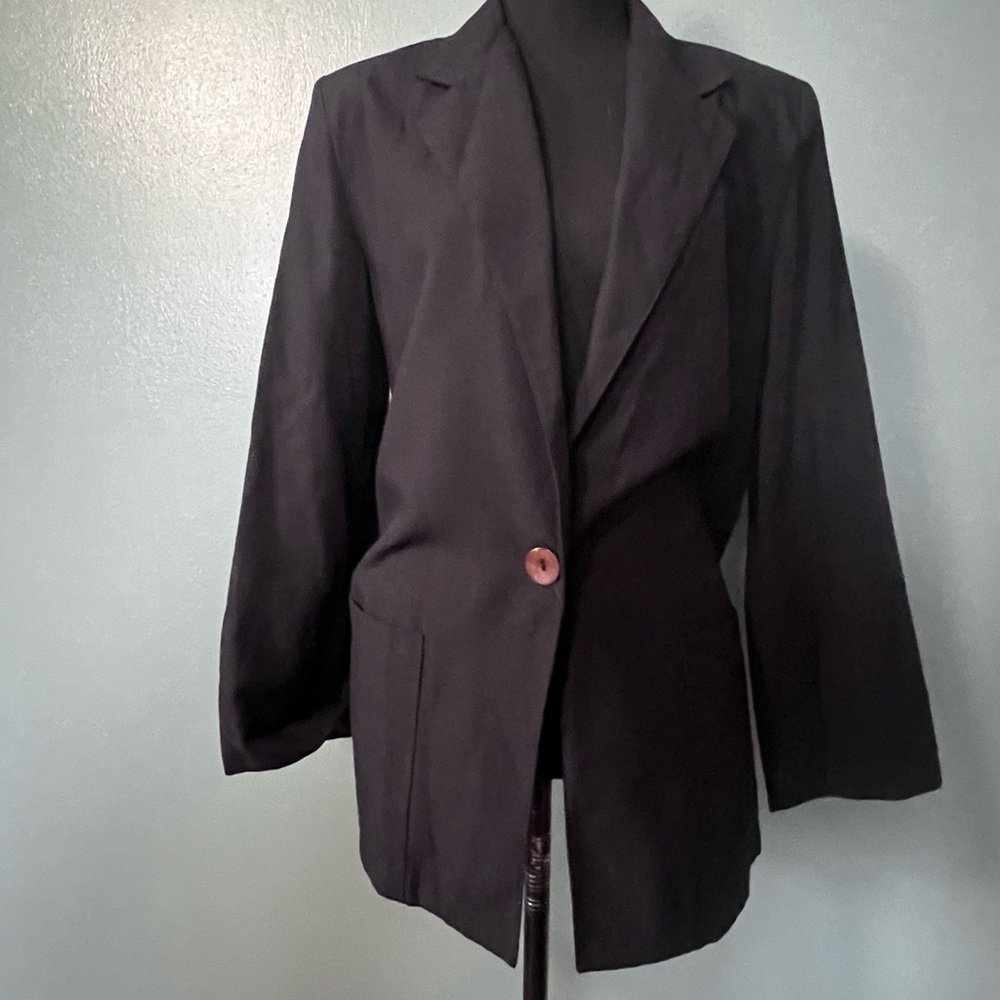 Navy Blazer with Button Detail